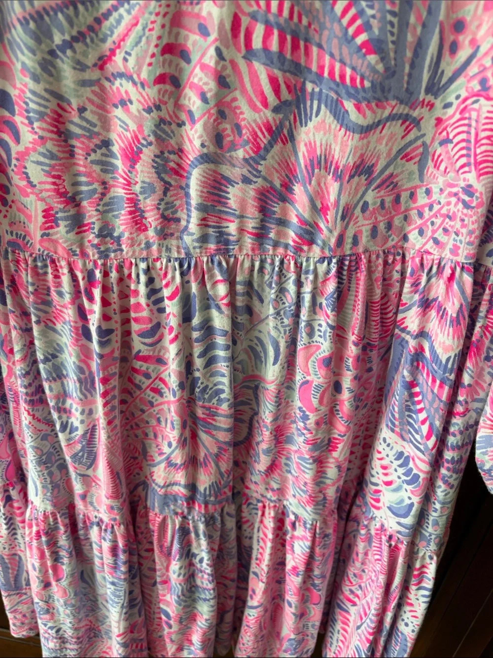 Lilly Pulitzer ladies Pink Patterned Tiered Dress